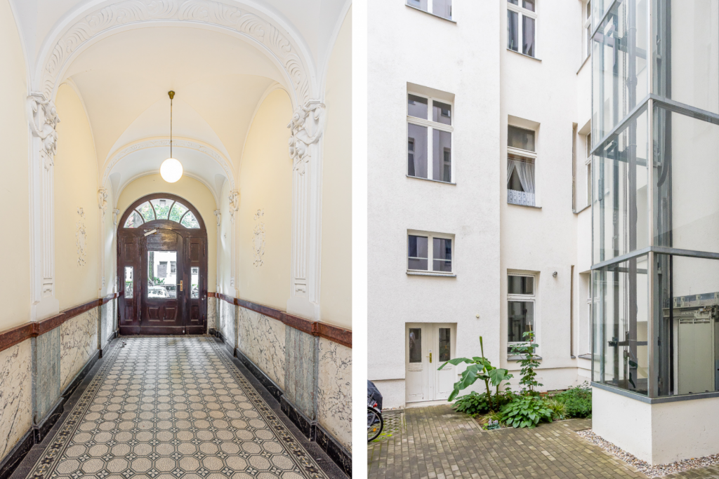 Haupteingang - Innenhofeingang mit Fahrstuhl