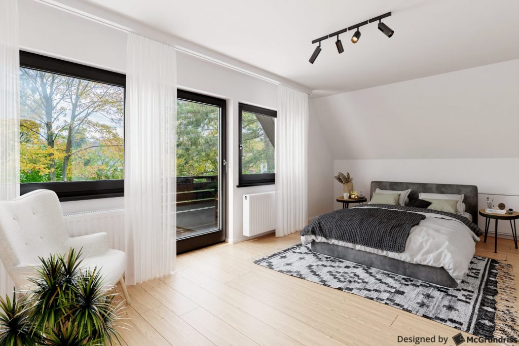 Schlafzimmer OG visualisiert