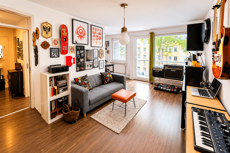 Wohnzimmer mit Balkon