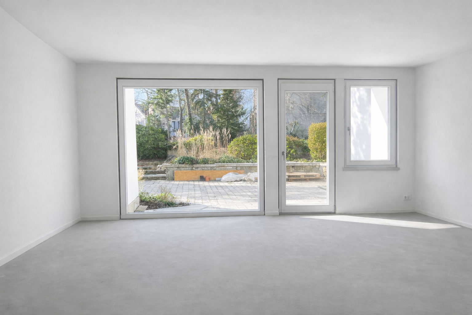 Zimmer im Gartengeschoss visualisiert