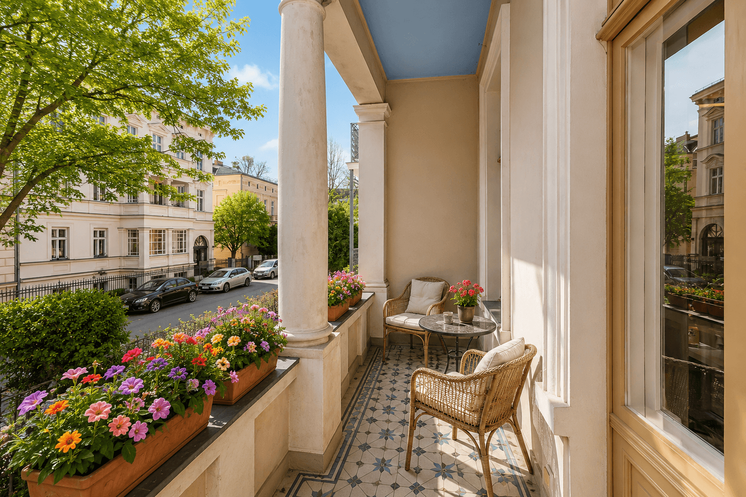 Loggia im Hochparterre visualisiert