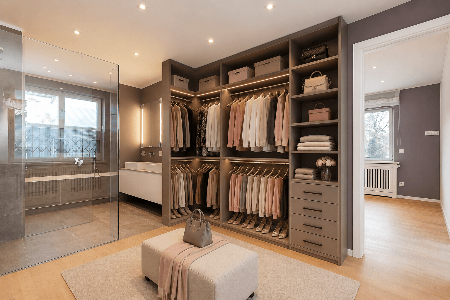 Ankleidezimmer visualisiert