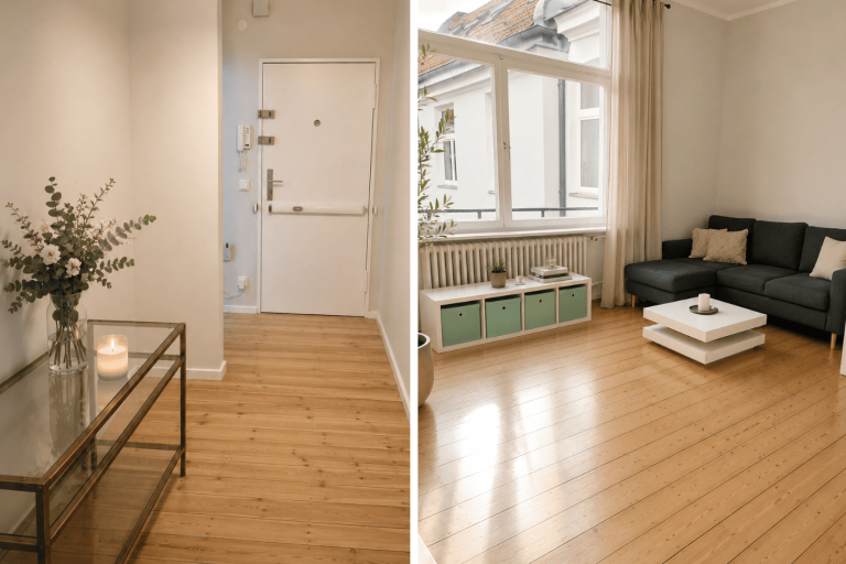 Flur und Wohnzimmer