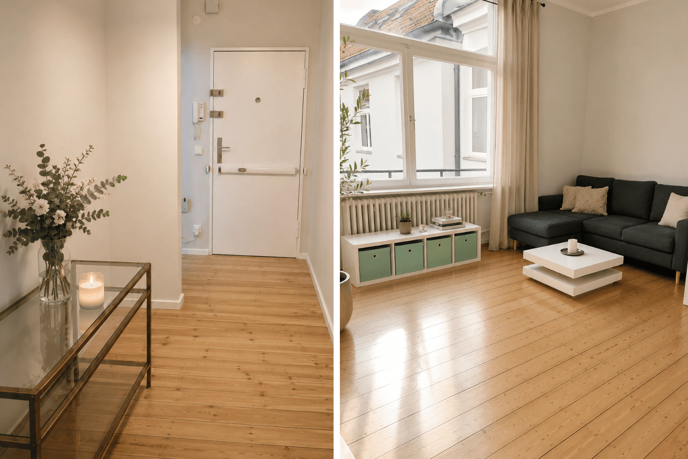 Flur und Wohnzimmer